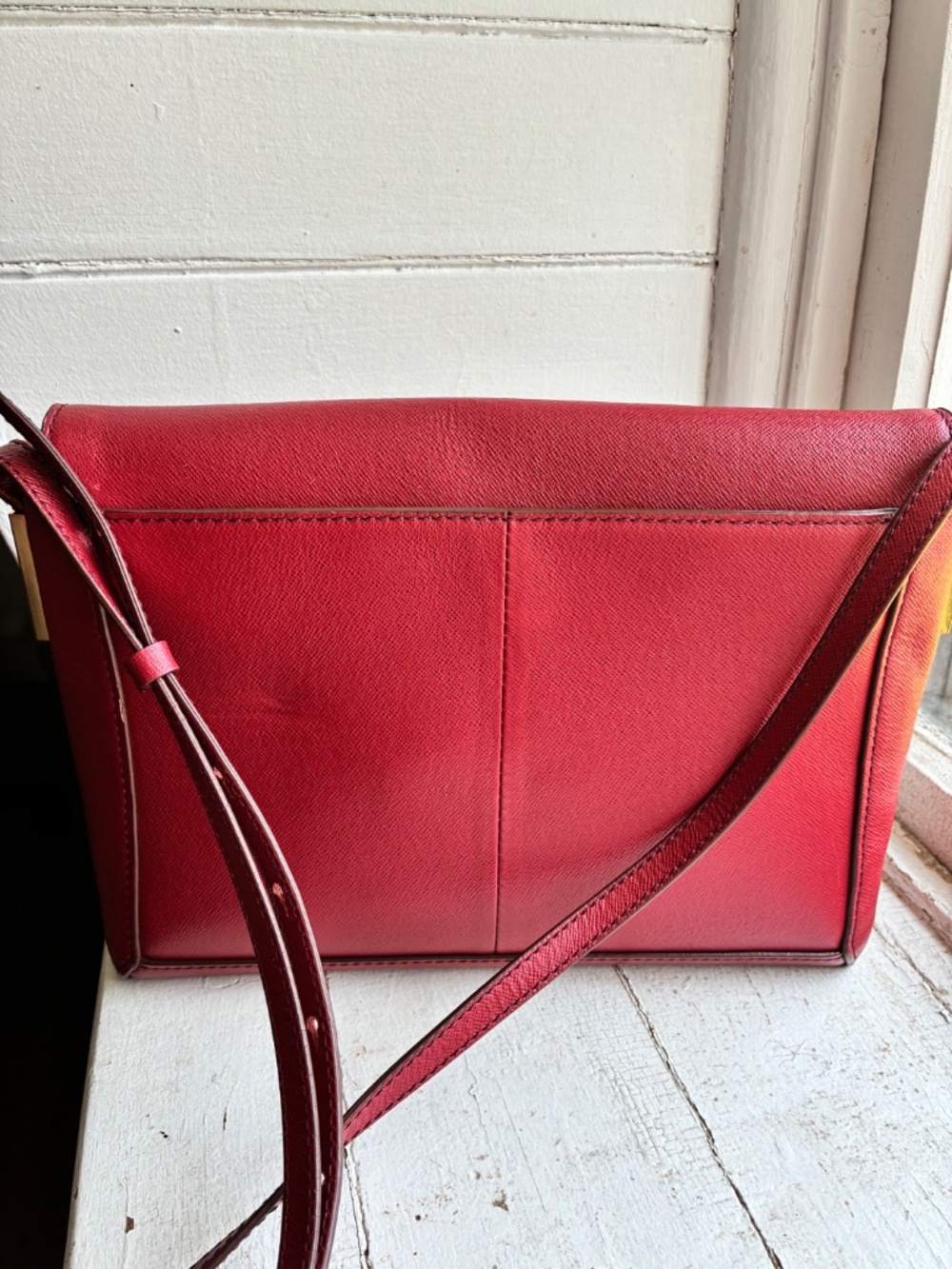 J.Crew red saffiano leather Crossbody Bag - Picture 6 of 13